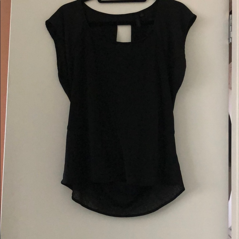 Black open back top